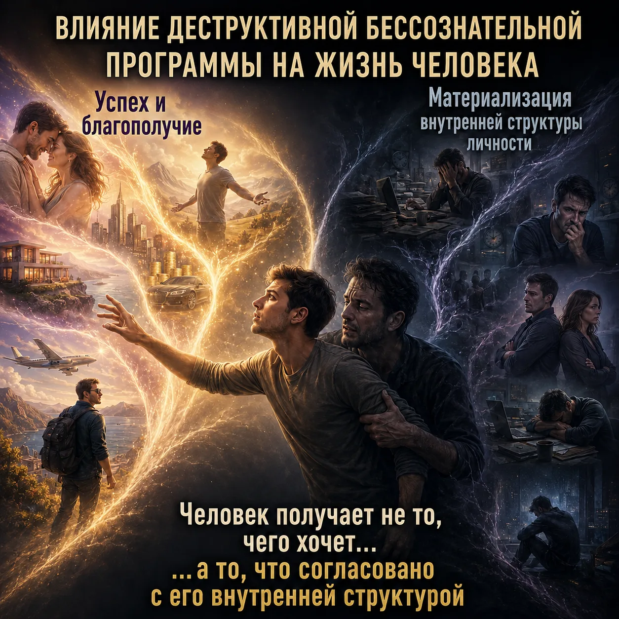 Влияние деструктивной бессознательной программы на жизнь человека: материализация внутренней структуры личности